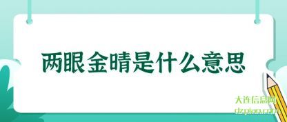 两眼金晴是什么意思