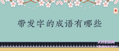 谈谈带发字的成语有哪些