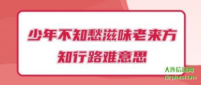 介绍少年不知愁滋味老来方知行路难意思
