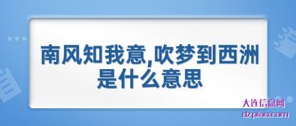 谈论南风知我意,吹梦到西洲是什么意思