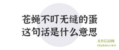 苍蝇不叮无缝的蛋这句话是什么意思