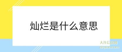 解析灿烂是什么意思