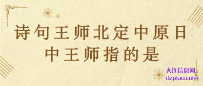 分享诗句王师北定中原日中王师指的是