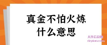 讨论真金不怕火炼什么意思
