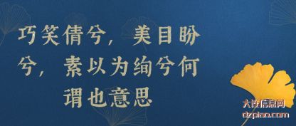 分析巧笑倩兮,美目盼兮,素以为绚兮何谓也意思