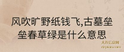 风吹旷野纸钱飞,古墓垒垒春草绿是什么意思
