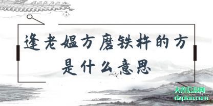 关于逢老媪方磨铁杵的方是什么意思