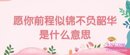 讲解愿你前程似锦不负韶华是什么意思