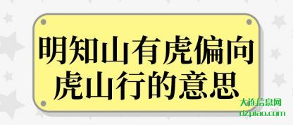 理会明知山有虎偏向虎山行的意思