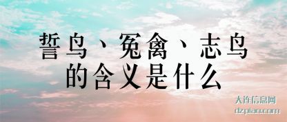 推荐誓鸟丶冤禽丶志鸟的含义是什么