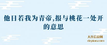 了解他日若我为青帝,报与桃花一处开的意思