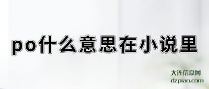 谈谈po什么意思在小说里