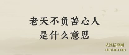 评释老天不负苦心人是什么意思
