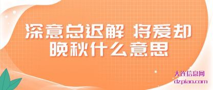 关于深意总迟解 将爱却晚秋什么意思