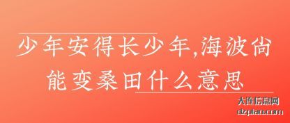 体会少年安得长少年,海波尚能变桑田什么意思