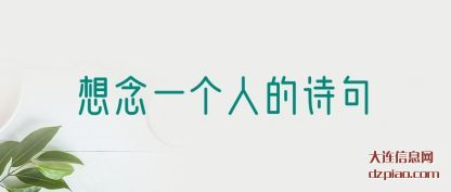 解说想念一个人的诗句