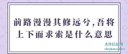关于前路漫漫其修远兮,吾将上下而求索是什么意思