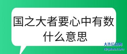 国之大者要心中有数 什么意思