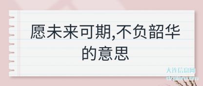 理解愿未来可期,不负韶华的意思