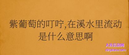 介绍紫葡萄的叮咛,在溪水里流动是什么意思啊
