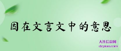分析因在文言文中的意思