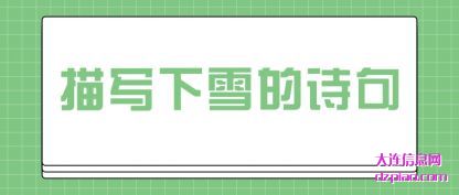 解答描写下雪的诗句