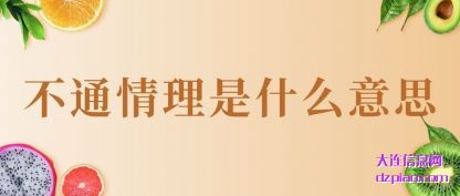 说说不通情理是什么意思