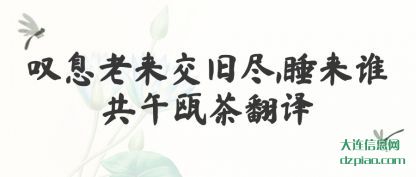 浅析叹息老来交旧尽,睡来谁共午瓯茶翻译