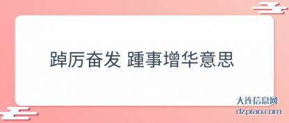 理会踔厉奋发 踵事增华意思
