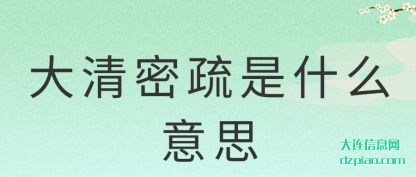 说明大清密疏是什么意思