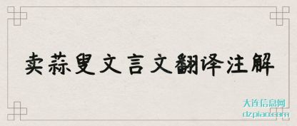 分析卖蒜叟文言文翻译注解