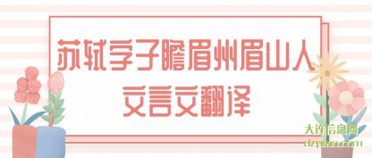 分析苏轼字子瞻眉州眉山人文言文翻译