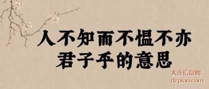 认识人不知而不愠不亦君子乎的意思