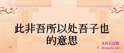 理会此非吾所以处吾子也的意思