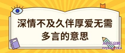 介绍深情不及久伴厚爱无需多言的意思