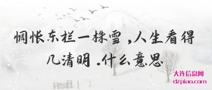 讲解惆怅东栏一株雪,人生看得几清明.什么意思