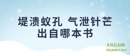 堤溃蚁孔 气泄针芒出自哪本书