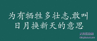 解惑为有牺牲多壮志,敢叫日月换新天的意思
