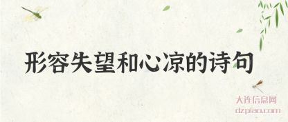 详解形容失望和心凉的诗句
