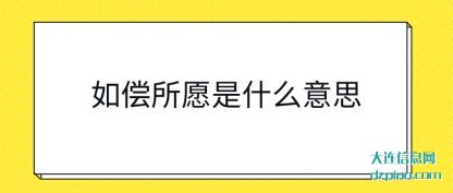 关于如偿所愿是什么意思