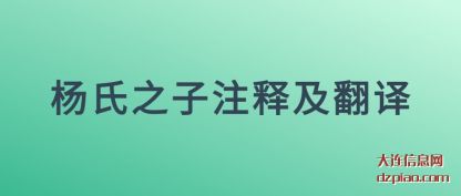 谈谈杨氏之子注释及翻译