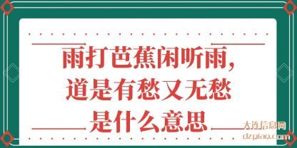 雨打芭蕉闲听雨,道是有愁又无愁是什么意思