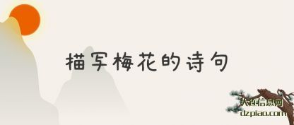 描写梅花的诗句