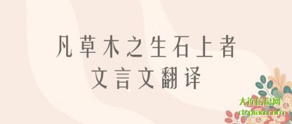 凡草木之生石上者文言文翻译