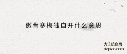 概述傲骨寒梅独自开什么意思