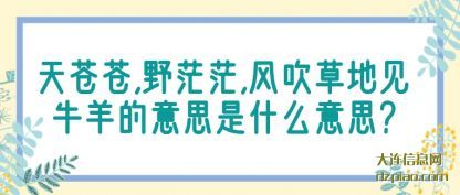 分享天苍苍,野茫茫,风吹草地见牛羊的意思是什么意思?