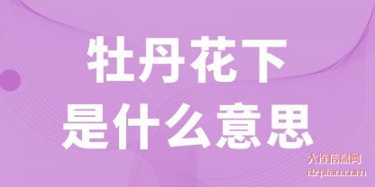 浅析牡丹花下是什么意思