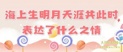 讲解海上生明月天涯共此时表达了什么之情