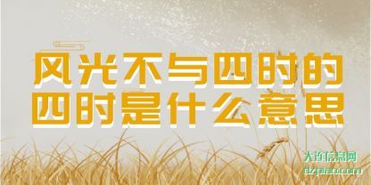 认识风光不与四时的四时是什么意思