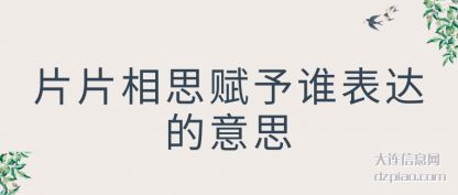 讨论片片相思赋予谁表达的意思